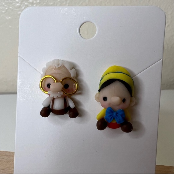 pinocchio and geppetto Clay Earrings - Picture 6 of 6